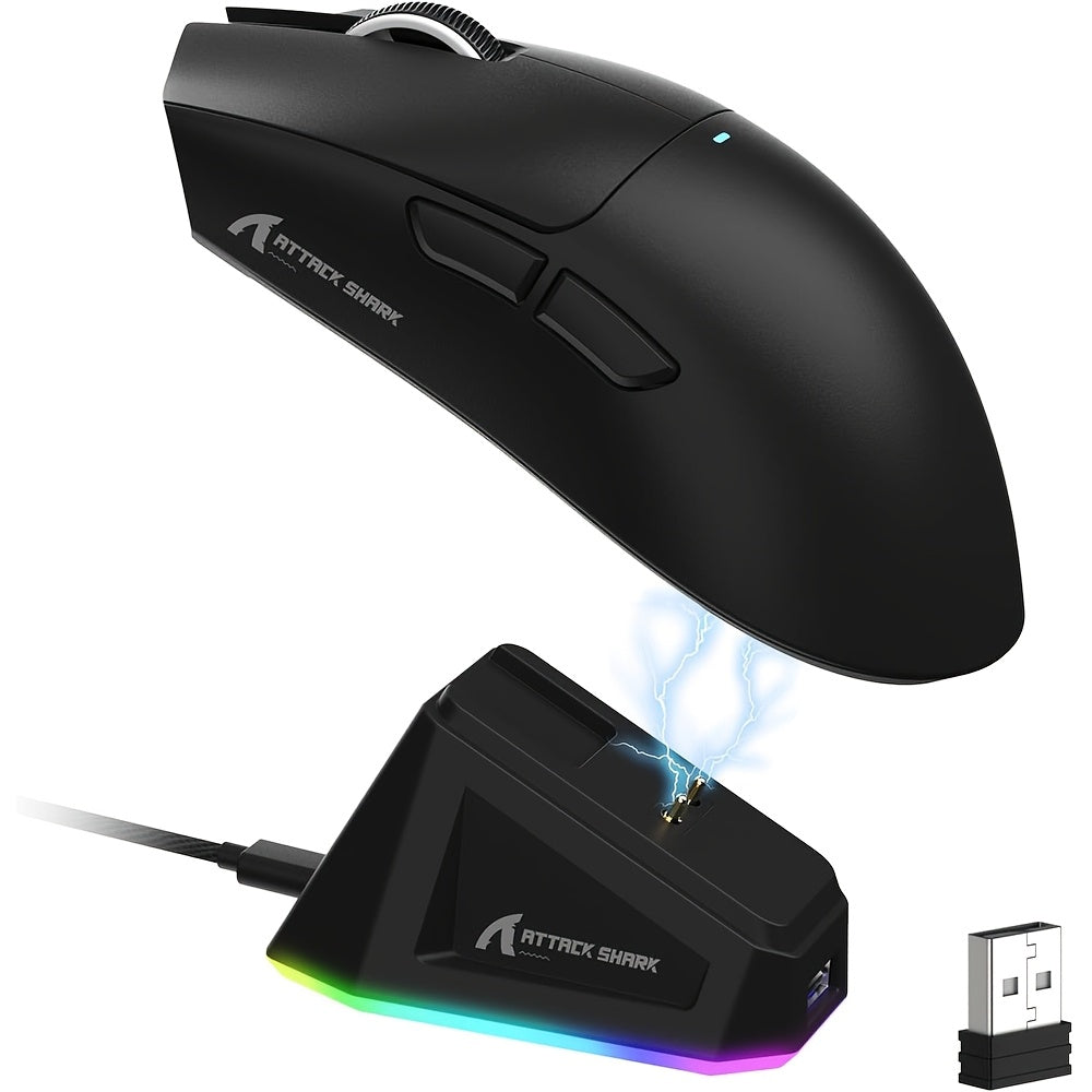 ATTACK SHARK X11 Wireless Gaming Mouse with RGB Magnetic Charging Dock, PixArt PAW3311 Sensor