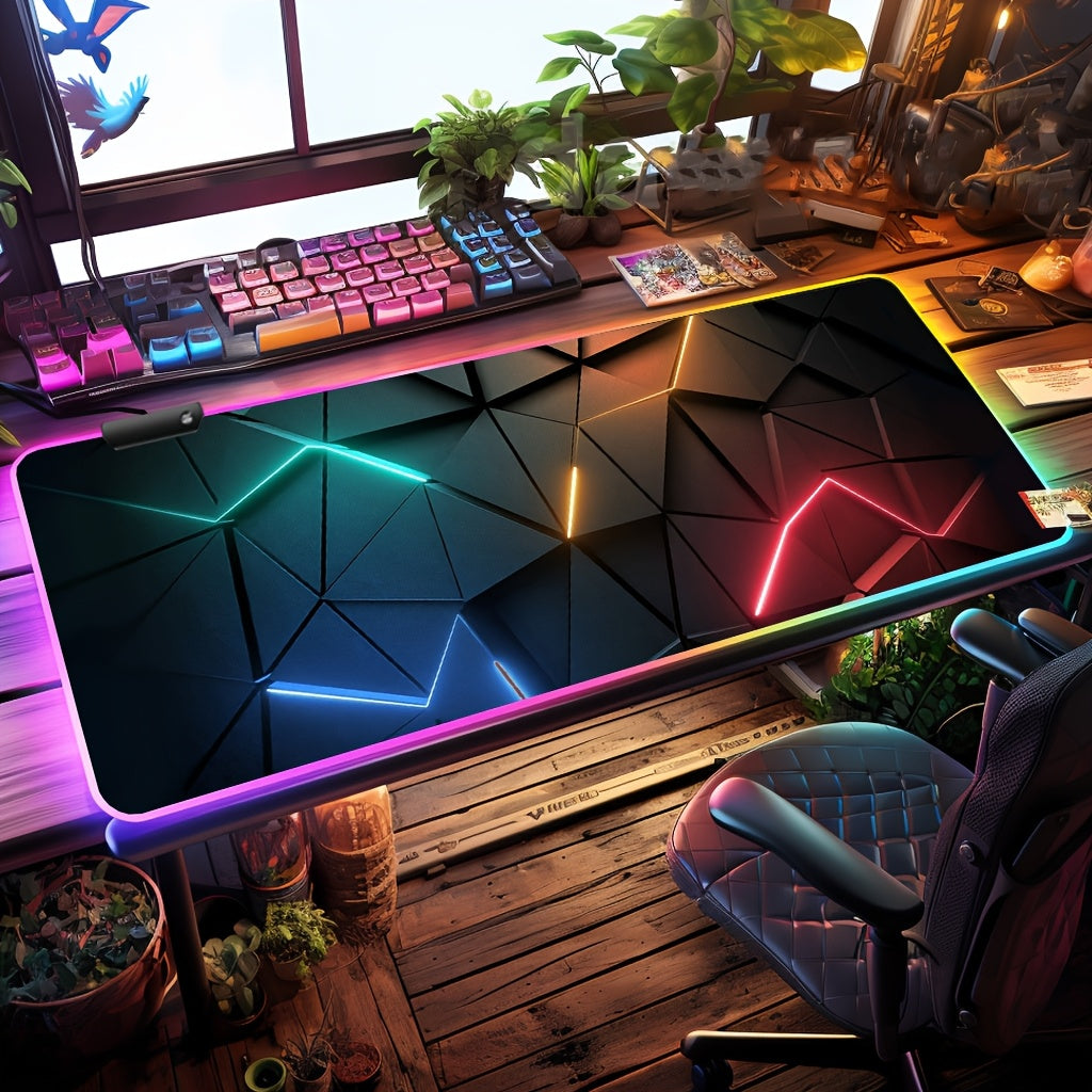 FOBIANJIE RGB Gaming Mouse Pad, Silicone with Non-Slip Rubber Base