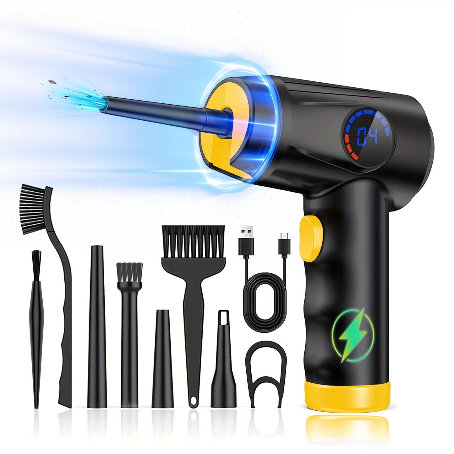 Cordless Electric Air Duster with 51000 RPM High-Power Blower, 4-Speed Adjustable & LCD Display, 3000mAh