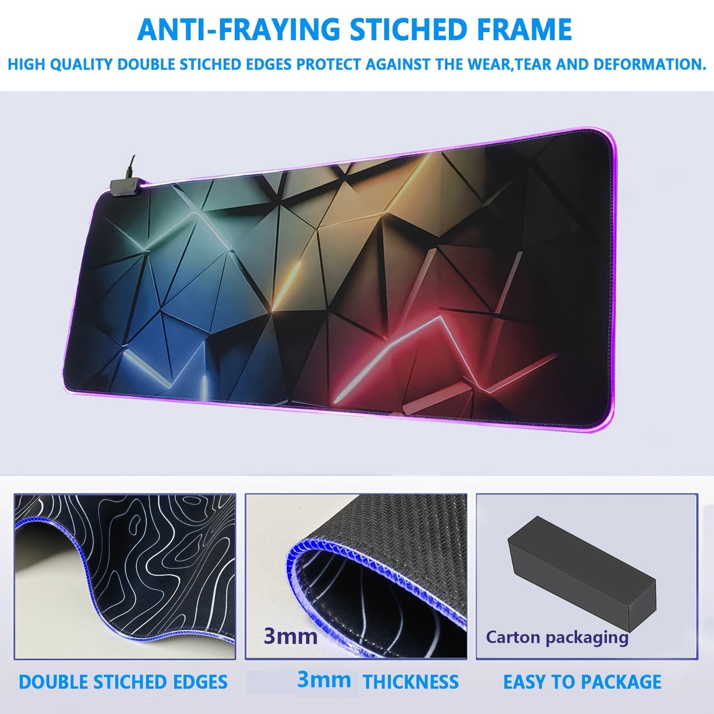 FOBIANJIE RGB Gaming Mouse Pad, Silicone with Non-Slip Rubber Base