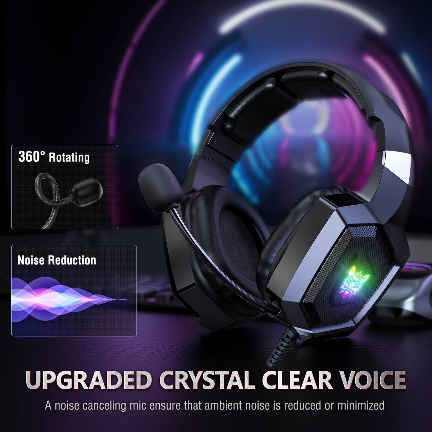 ONIKUMA K8 Gaming Headset Lightweight Fashionable Cool Wired Stereo Gaming Headphone