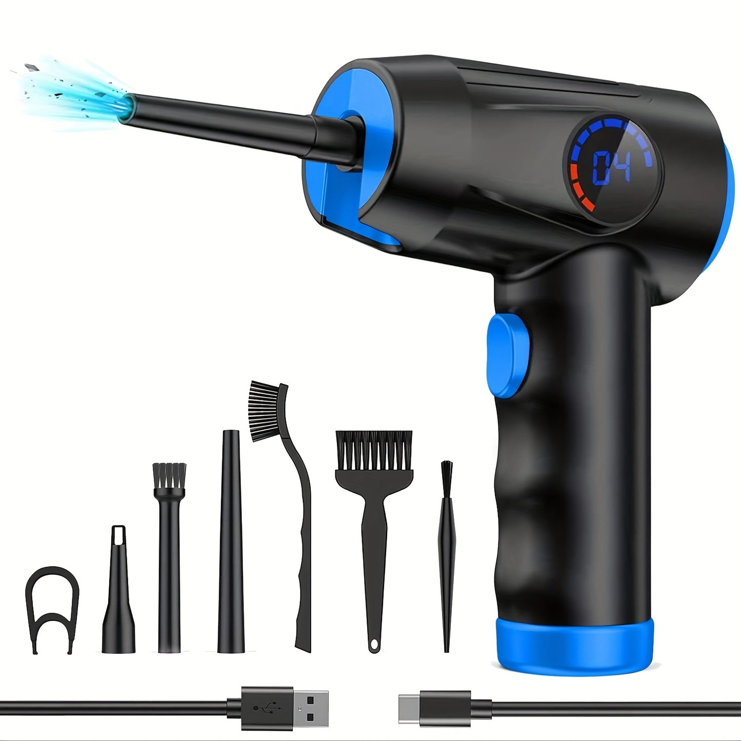 Cordless Electric Air Duster with 51000 RPM High-Power Blower, 4-Speed Adjustable & LCD Display, 3000mAh