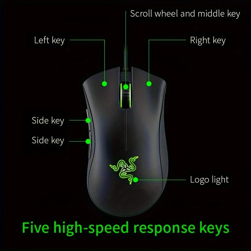 Razer DeathAdder Standard Edition Black Gaming Mouse - 6400 DPI Optical Sensor.