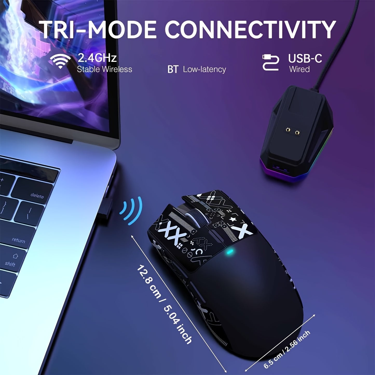 ATTACK SHARK X11 Wireless Gaming Mouse with RGB Magnetic Charging Dock, PixArt PAW3311 Sensor