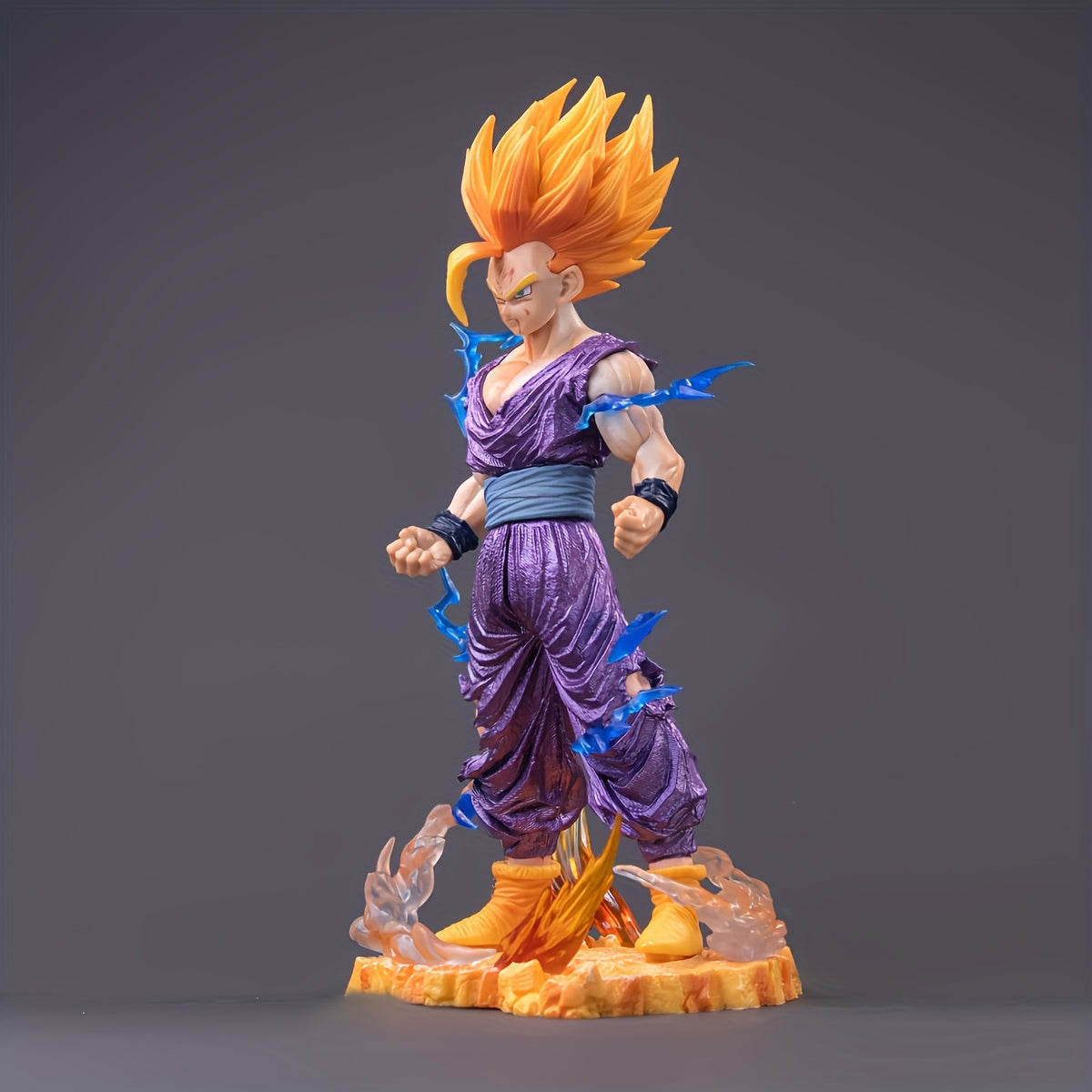 Anime movie peripherals, orange hairstyle anime character statue models,
