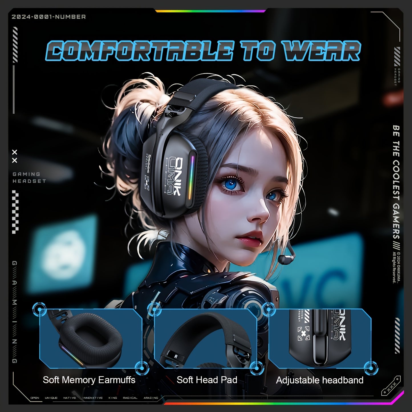 ONIKUMA GT808 hot-selling wireless headset, three modes of use, adaptable to all