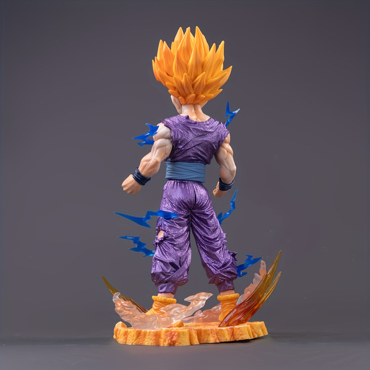 Anime movie peripherals, orange hairstyle anime character statue models,
