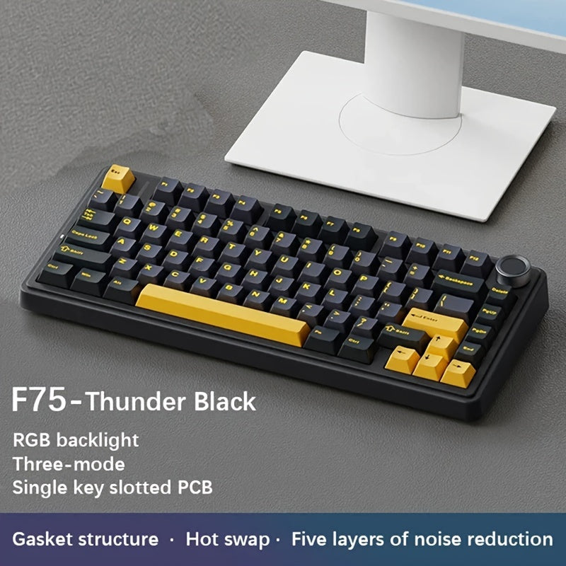 AULA F75 Wireless Mechanical Keyboard with Hot-Swappable Keycaps, RGB, Gaming