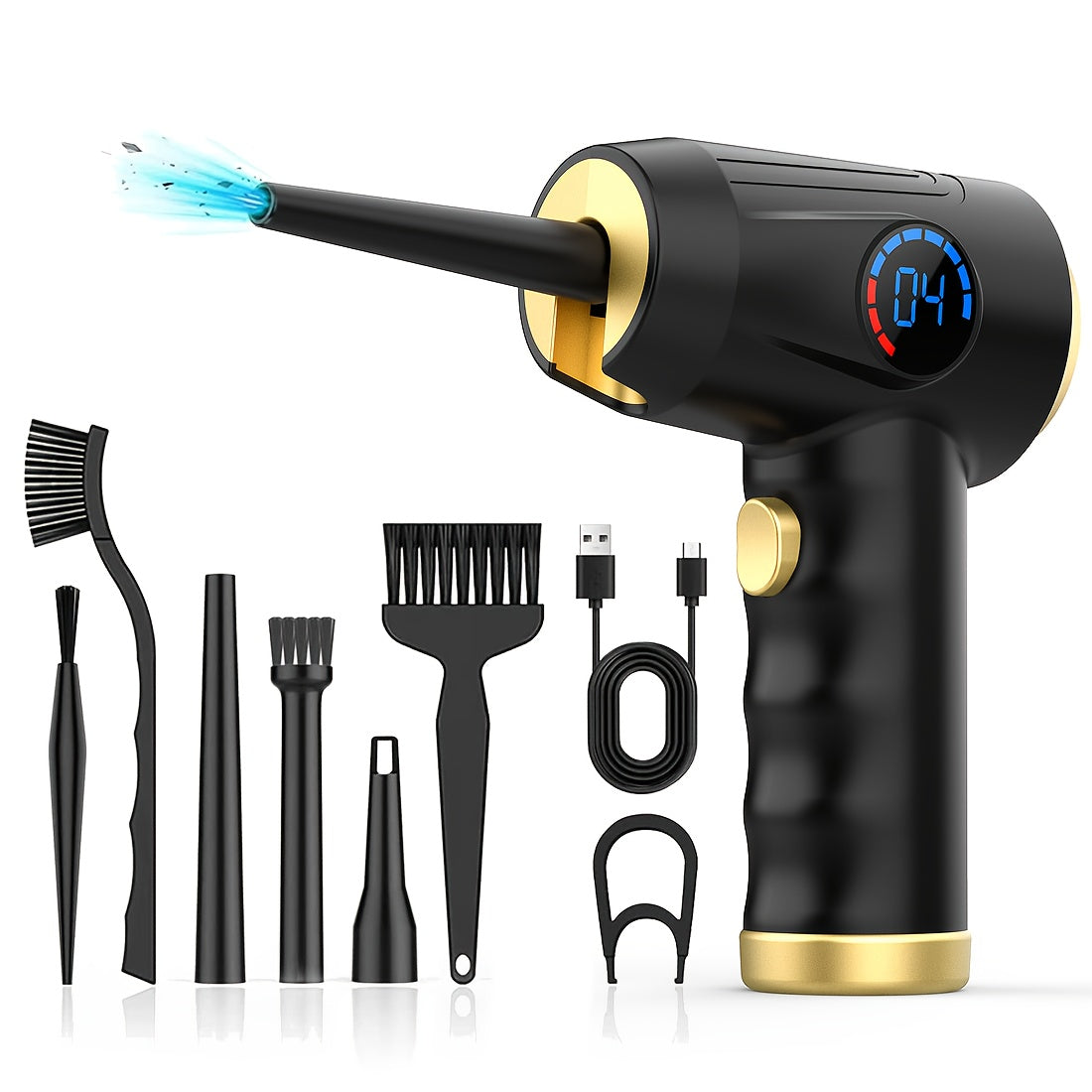 Cordless Electric Air Duster with 51000 RPM High-Power Blower, 4-Speed Adjustable & LCD Display, 3000mAh