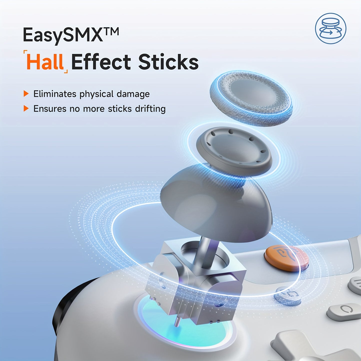 EasySMX Wireless PC Controller, X05 Gaming Controller with 7 Light Colors.