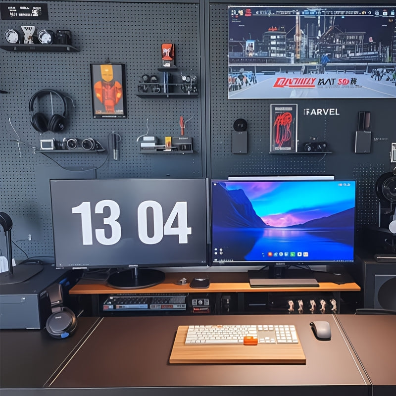 Desk storage rack, gaming room equipment storage