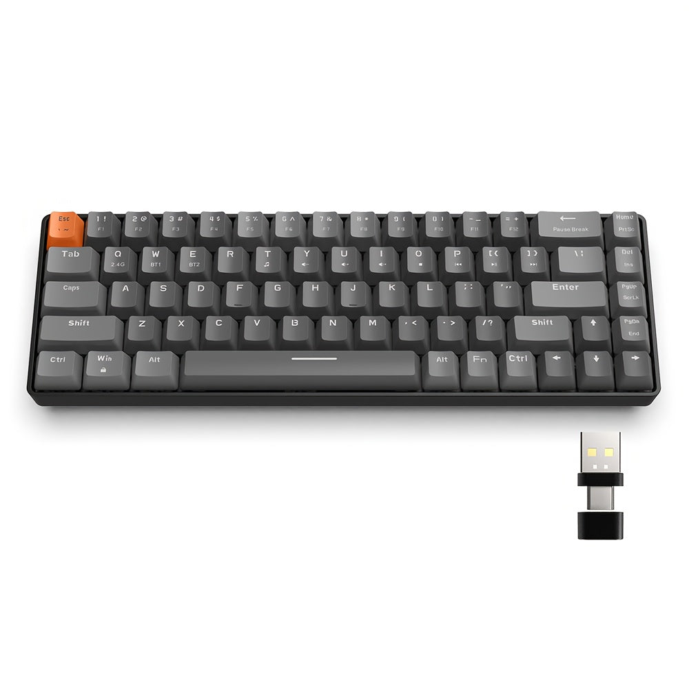 K68 60% Wireless Mechanical Keyboard, BT 5.0/2.4GHz with Dual Mode 2-in-1 Receiver