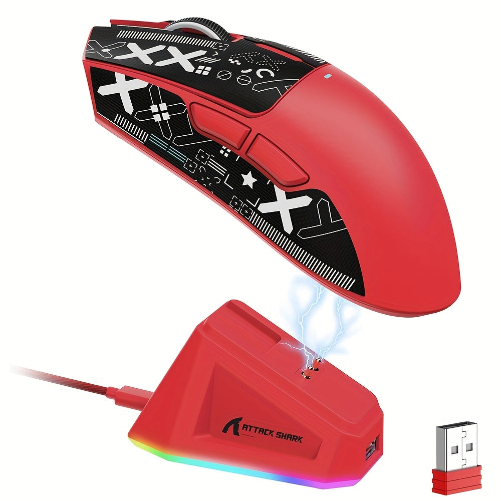 ATTACK SHARK X11 Wireless Gaming Mouse with RGB Magnetic Charging Dock, PixArt PAW3311 Sensor