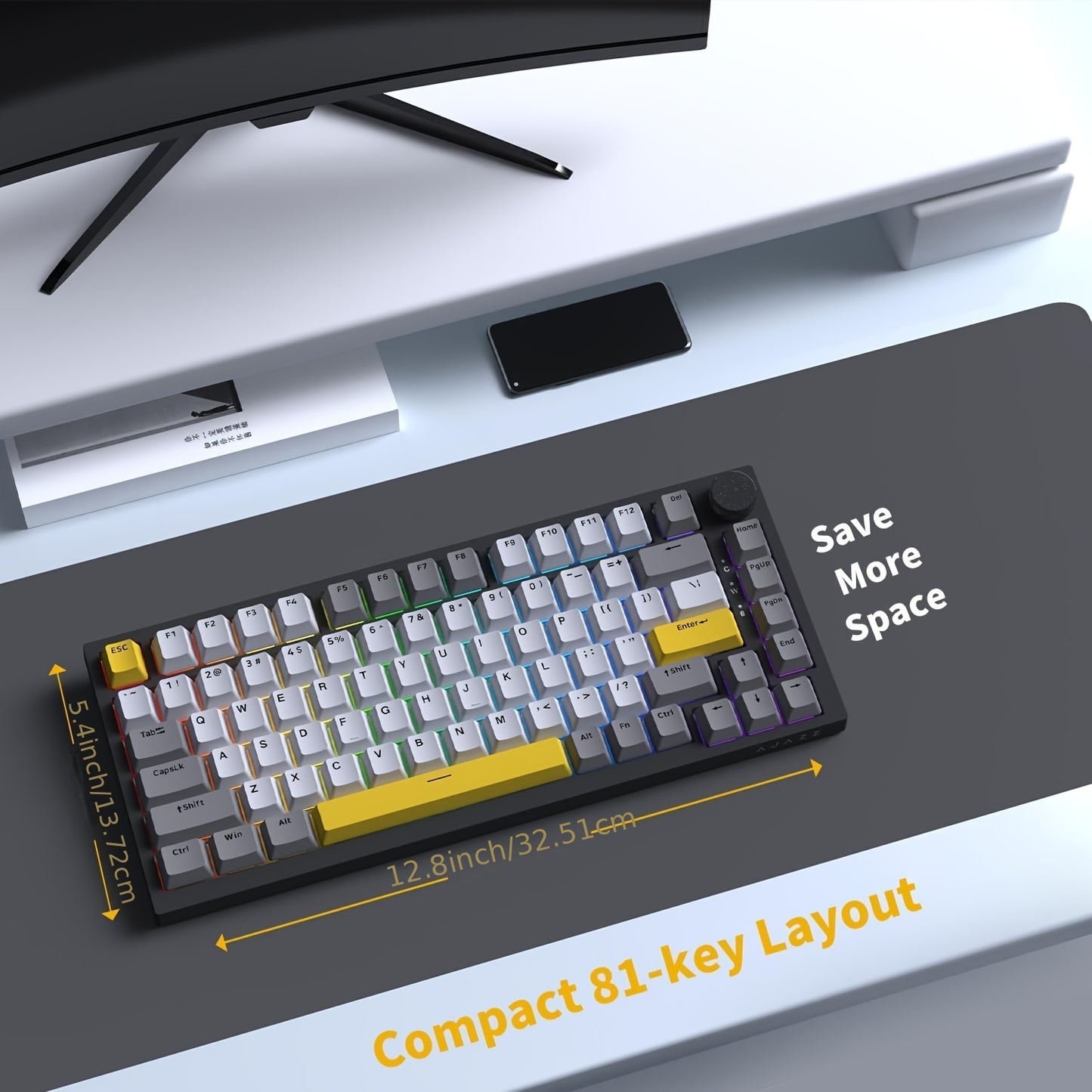 AK820 MAX new magnetic switch Type-C wired-computer game keyboard
