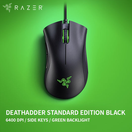 Razer DeathAdder Standard Edition Black Gaming Mouse - 6400 DPI Optical Sensor.