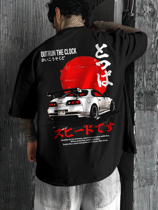 Men'S & Women'S Japanese Anime Racing Graphic T-Shirt