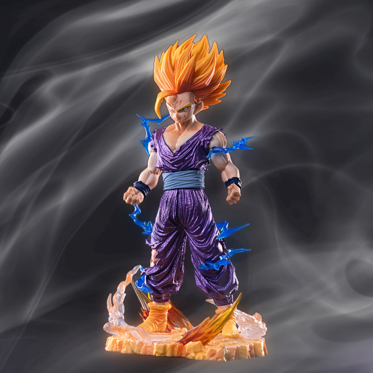 Anime movie peripherals, orange hairstyle anime character statue models,
