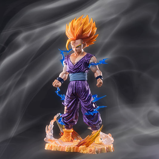 Anime movie peripherals, orange hairstyle anime character statue models,