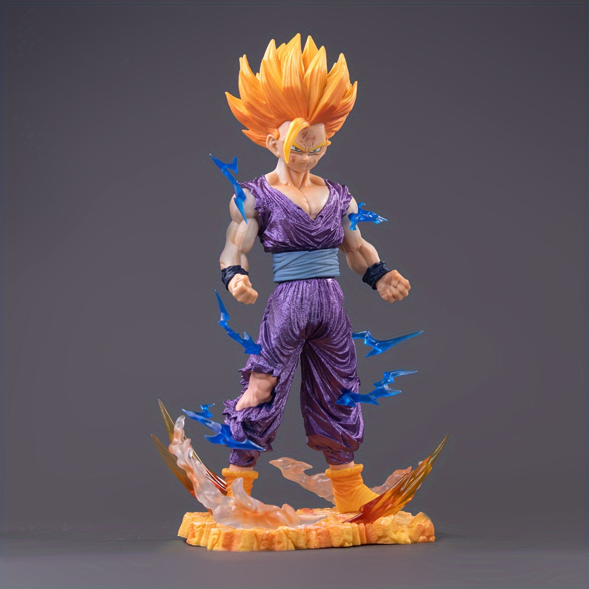 Anime movie peripherals, orange hairstyle anime character statue models,