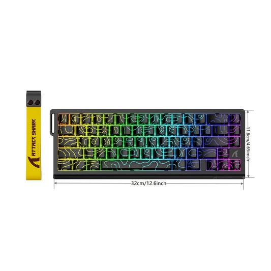 ATTACK SHARK X68HE Magnetic Gaming Keyboard - 60% RGB Backlit, 8KHz Magnetic Response