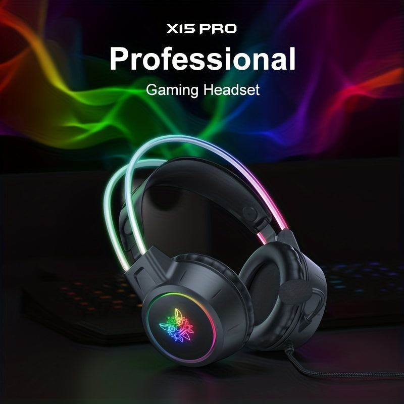 ONIKUMA Professional Wired Headphones Gaming Headset Gamer with RGB Light