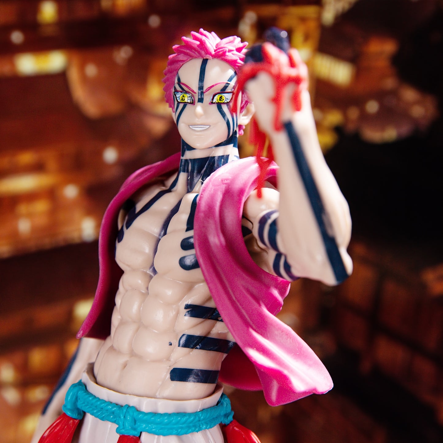 Series Anime Statue - Iconic Male Character Figure with Dynamic Pose, Blue Tattoo