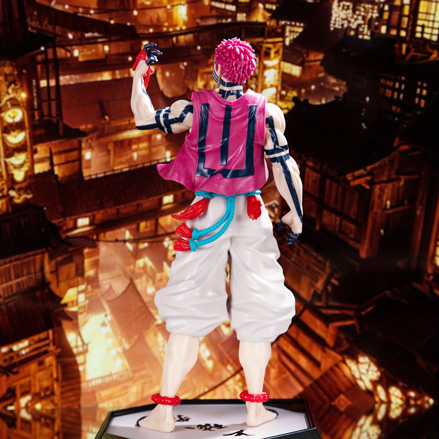 Series Anime Statue - Iconic Male Character Figure with Dynamic Pose, Blue Tattoo