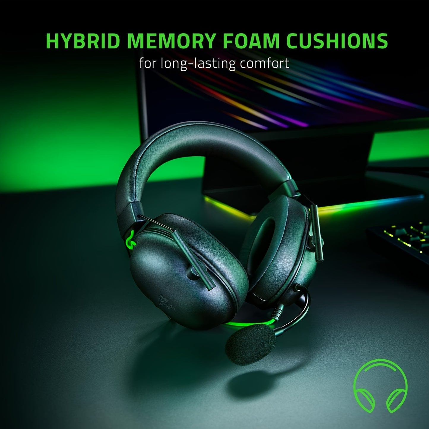 Razer BlackShark V2 X Gaming Headset, 7.1 Surround Sound,