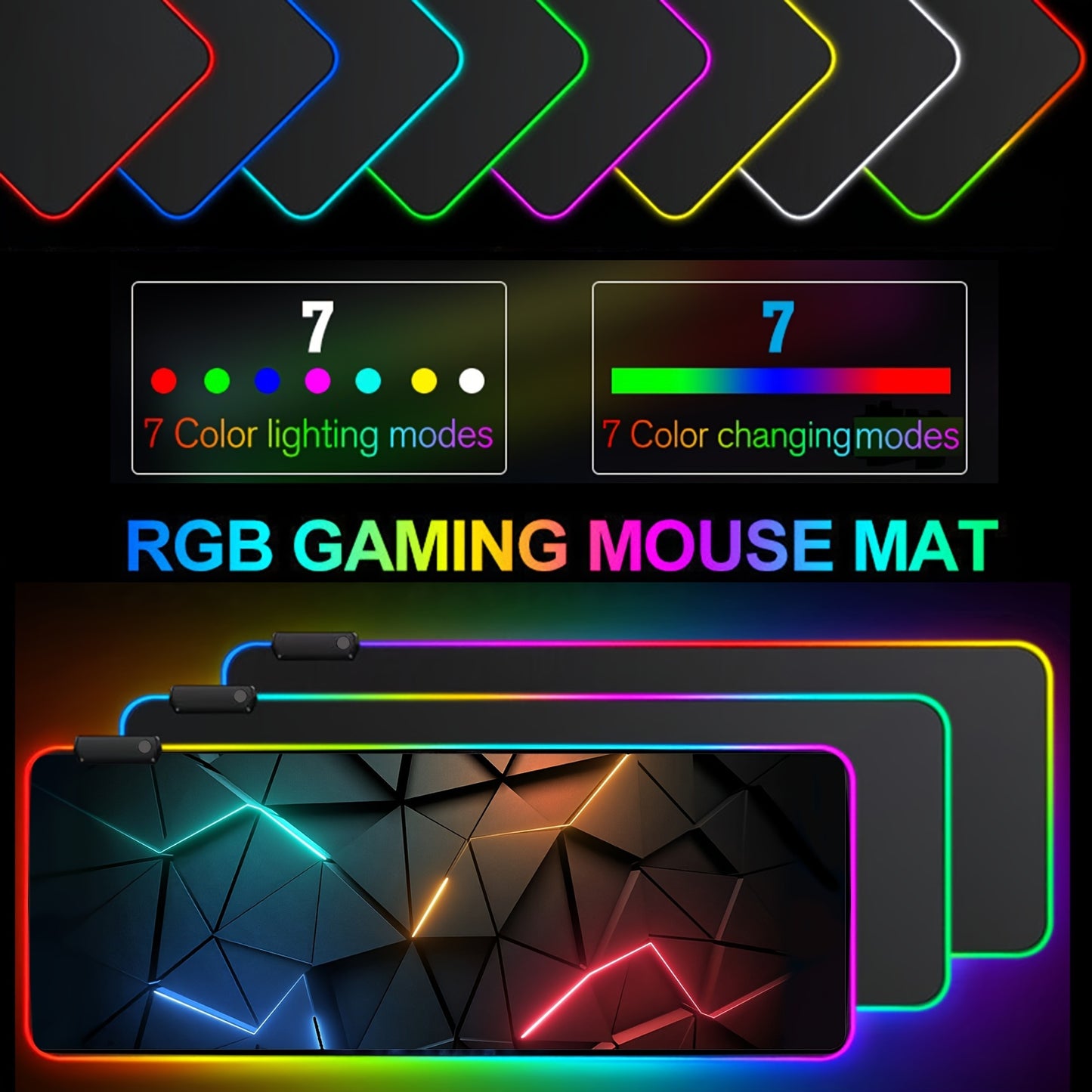 FOBIANJIE RGB Gaming Mouse Pad, Silicone with Non-Slip Rubber Base