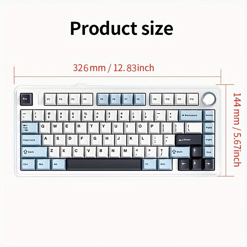 AULA F75 Wireless Mechanical Keyboard with Hot-Swappable Keycaps, RGB, Gaming