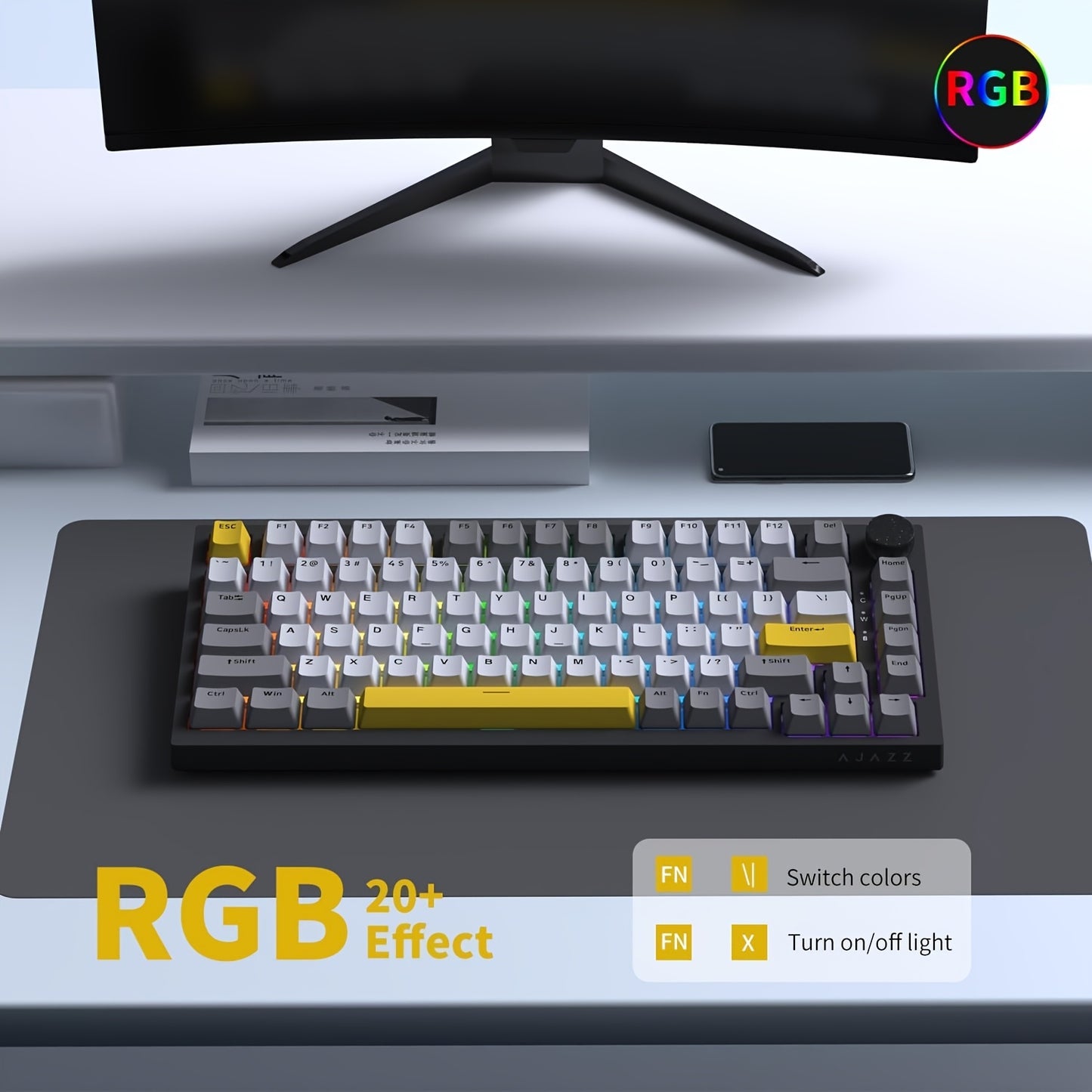 AK820 MAX new magnetic switch Type-C wired-computer game keyboard