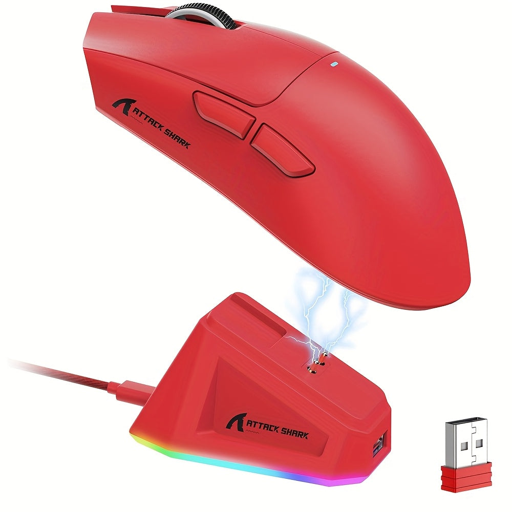 ATTACK SHARK X11 Wireless Gaming Mouse with RGB Magnetic Charging Dock, PixArt PAW3311 Sensor
