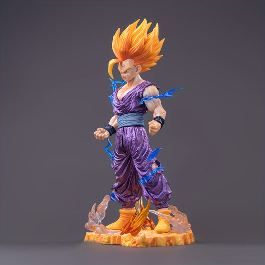Anime movie peripherals, orange hairstyle anime character statue models,