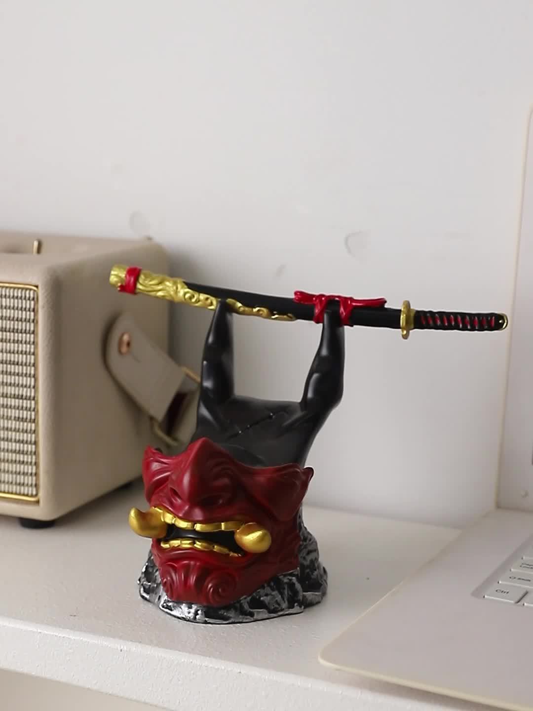 1pc Unique Demon Face Warrior Sword Controller Stand