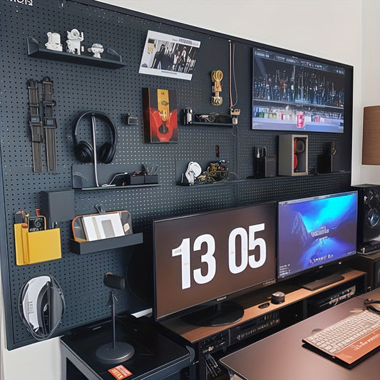 Desk storage rack, gaming room equipment storage