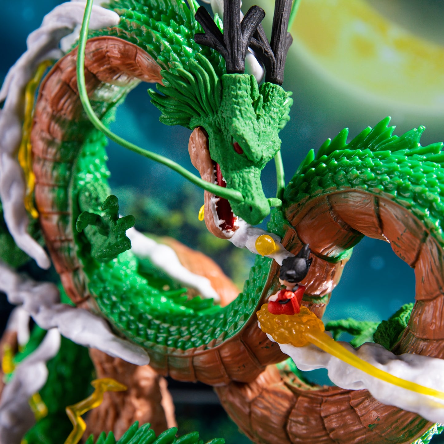 Dragon Ball: Shenron Summoning - Classic Wish Scene with Young Goku Riding on Cloud