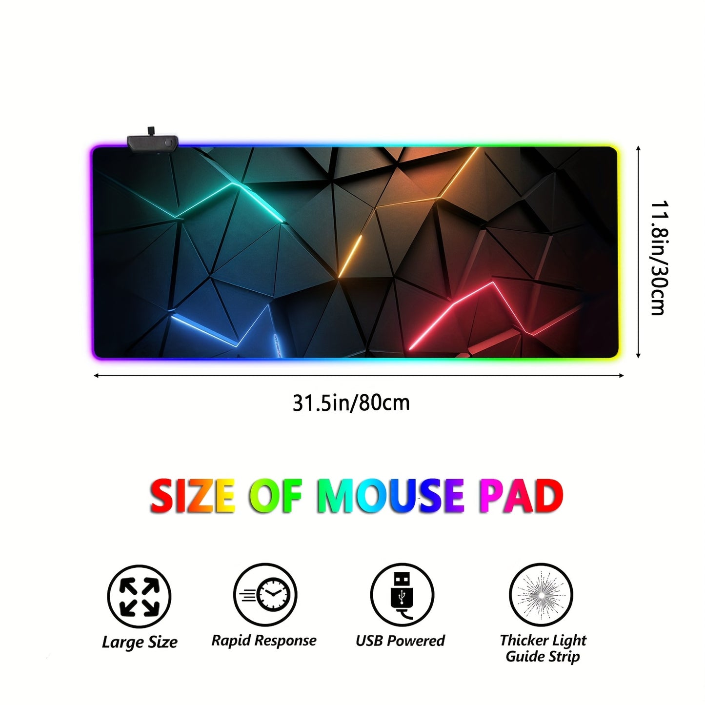 FOBIANJIE RGB Gaming Mouse Pad, Silicone with Non-Slip Rubber Base
