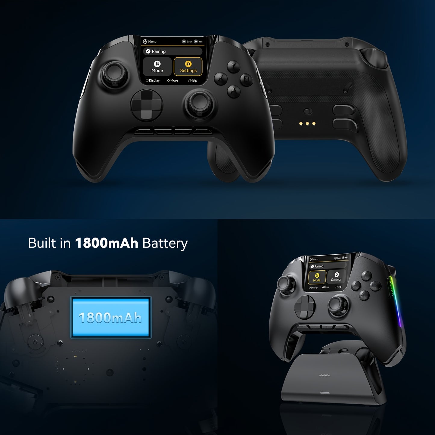 NO DRIFT ManbaOne Interactive Screen Gaming Controller for PC/Switch/iOS/Android/Steam Deck