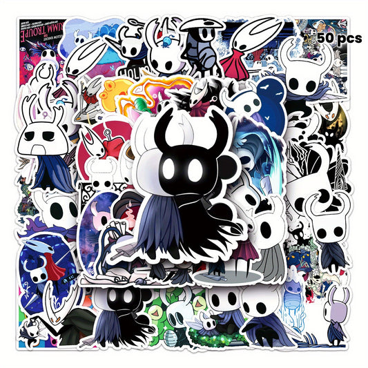 50pcs Hollow Knight Game Stickers, Mixed Colors, PVC, Reusable, RAGEENO Brand,