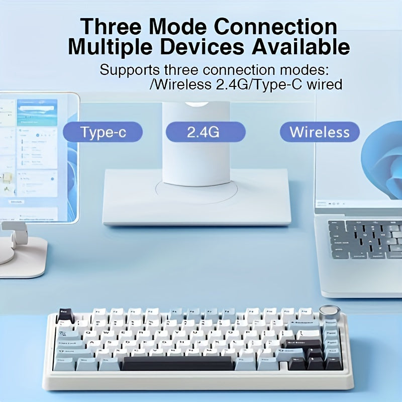 AULA F75 Wireless Mechanical Keyboard with Hot-Swappable Keycaps, RGB, Gaming