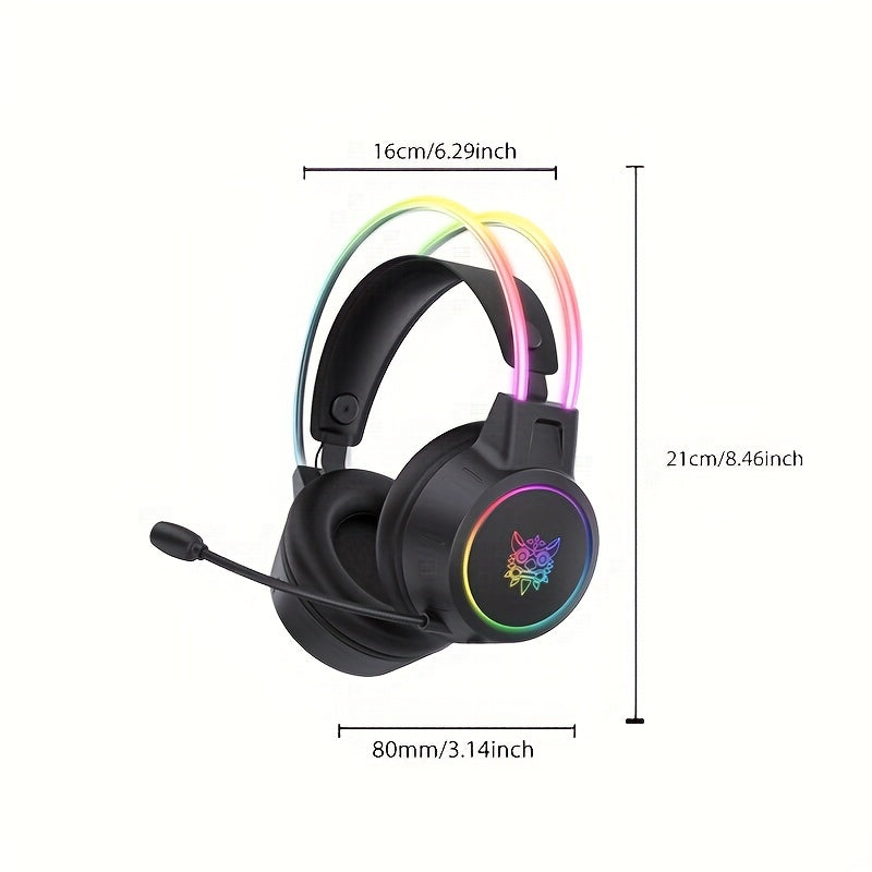 ONIKUMA Professional Wired Headphones Gaming Headset Gamer with RGB Light
