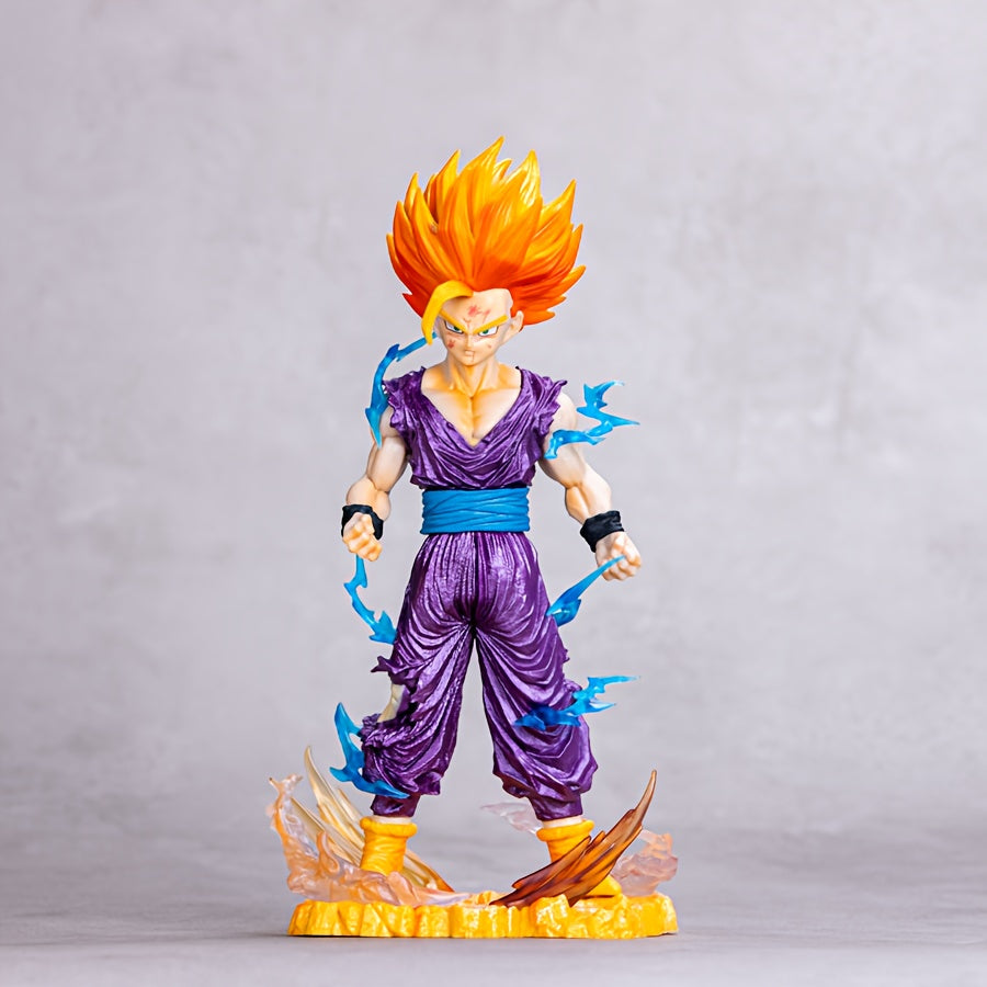 Anime movie peripherals, orange hairstyle anime character statue models,