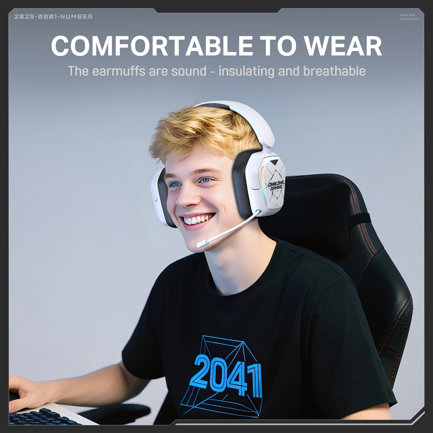 ONIKUMA Gaming Headset with Noise Cancelling Mic, 4-in-1 Wireless/-Free Mode (USB-C/Wireless/2.4G)