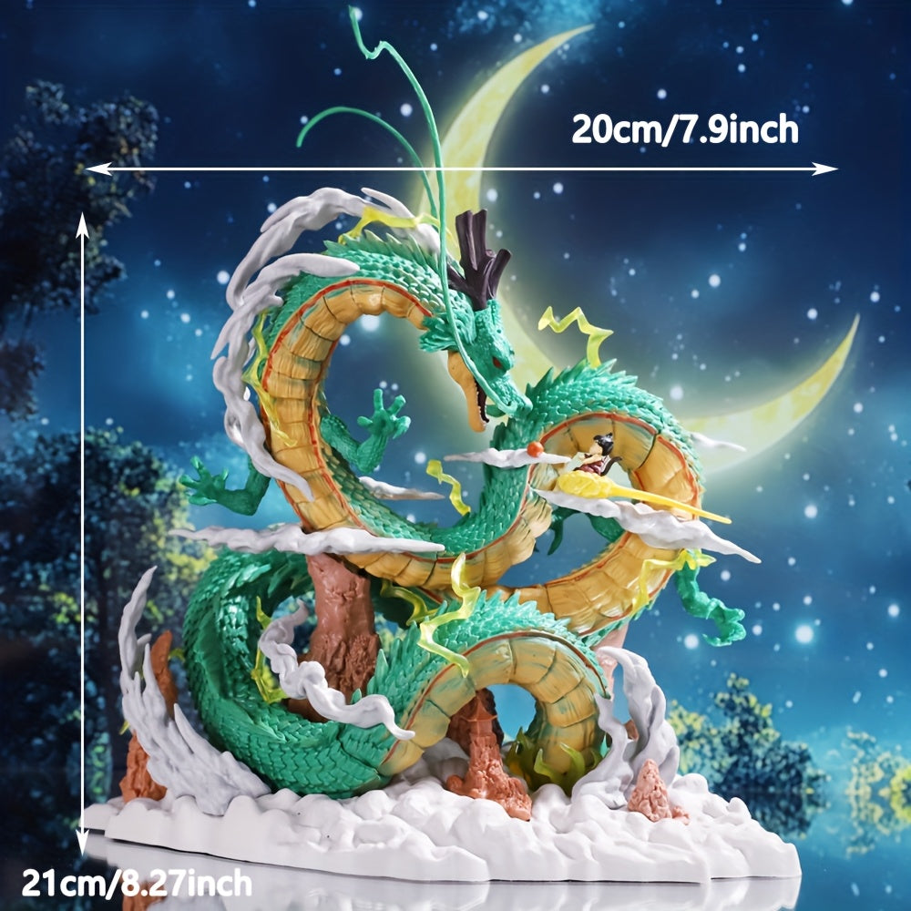 Dragon Ball: Shenron Summoning - Classic Wish Scene with Young Goku Riding on Cloud