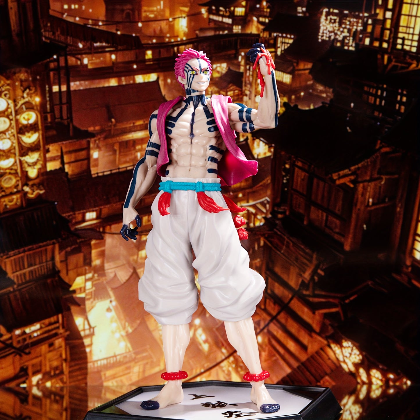 Series Anime Statue - Iconic Male Character Figure with Dynamic Pose, Blue Tattoo