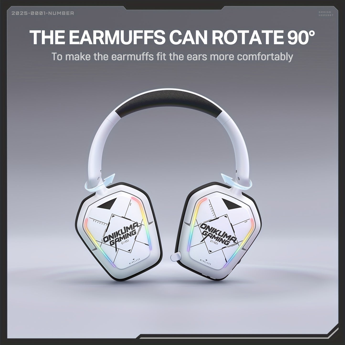 ONIKUMA Gaming Headset with Noise Cancelling Mic, 4-in-1 Wireless/-Free Mode (USB-C/Wireless/2.4G)
