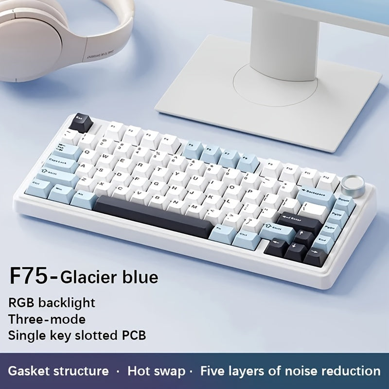 AULA F75 Wireless Mechanical Keyboard with Hot-Swappable Keycaps, RGB, Gaming