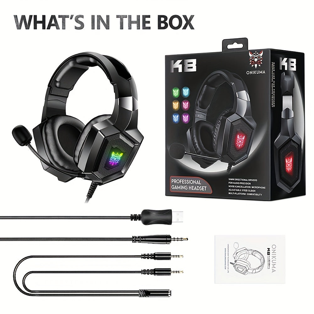 ONIKUMA K8 Gaming Headset Lightweight Fashionable Cool Wired Stereo Gaming Headphone