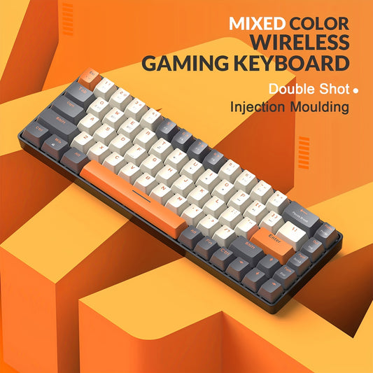 K68 60% Wireless Mechanical Keyboard, BT 5.0/2.4GHz with Dual Mode 2-in-1 Receiver